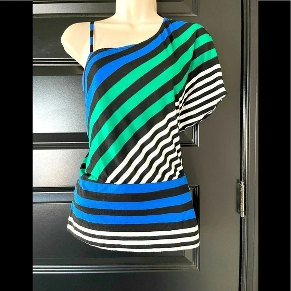 A. Byer Tops - A. Byer one shoulder stripe top